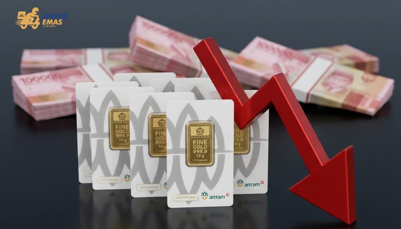 faktor penyebab harga emas turun